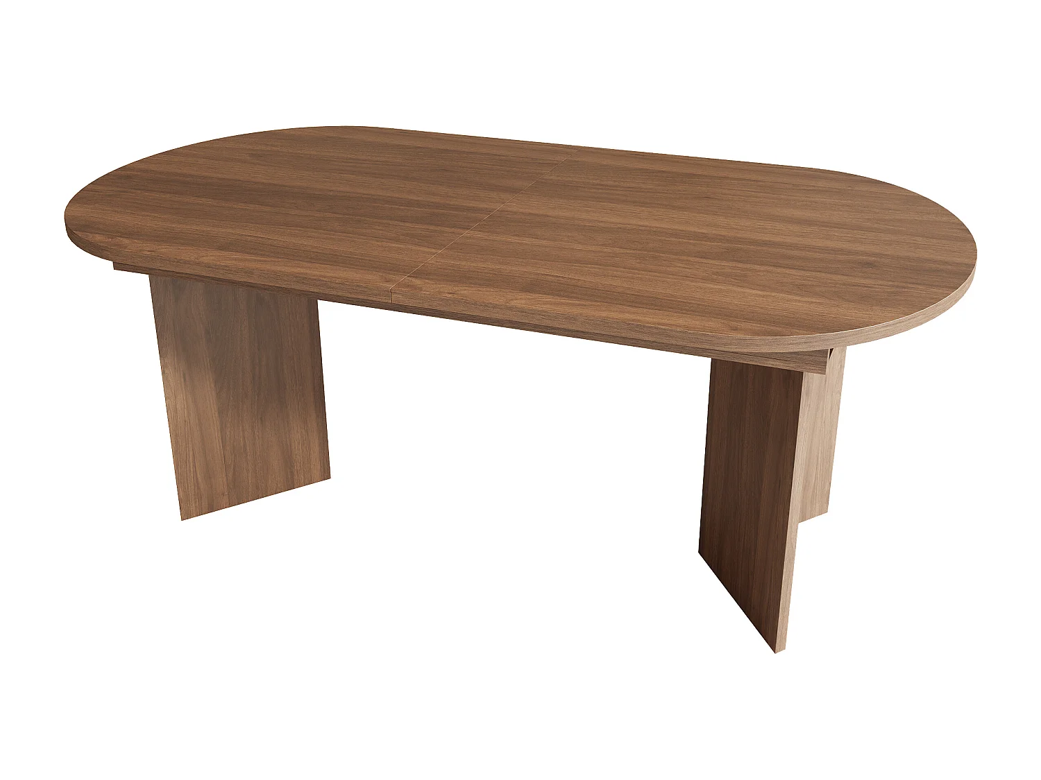 Table extensible 160/200 x 90 cm pour 6 à 8 personnes - Coins arrondis - Couleur noyer