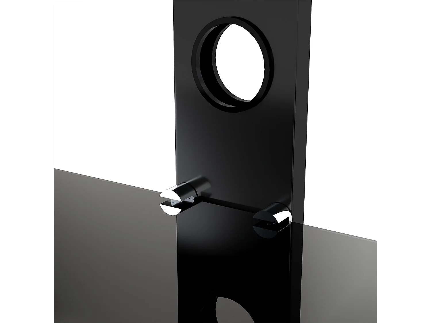 Houten tv-standaard met verstelbare hoogte - Bruin en zwart