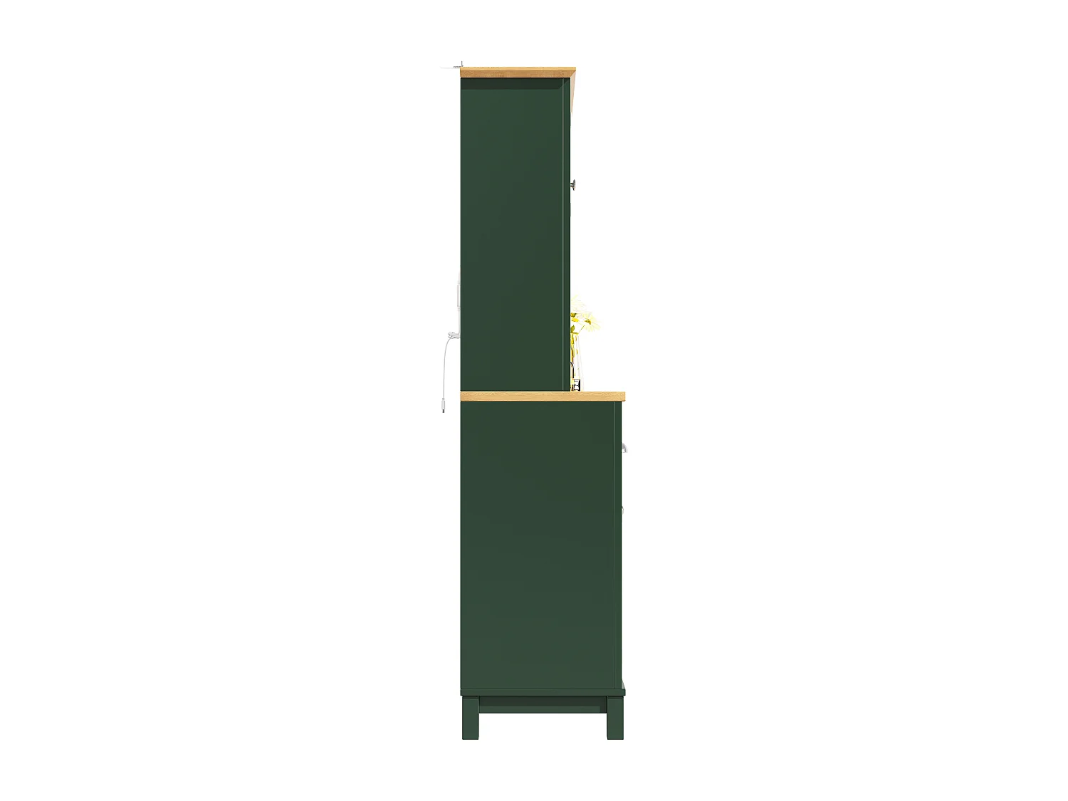 Buffet de cuisine 104 x 40 x 180 cm avec 4 portes, LED et 6 tiroirs - Vert