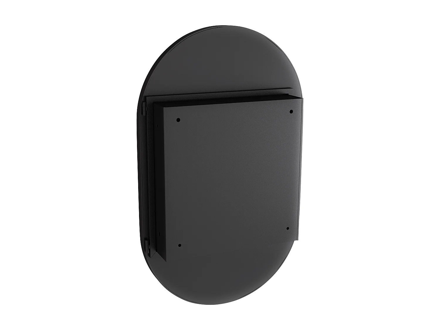 Badkamerspiegel met opbergkastje - Zwart metalen frame