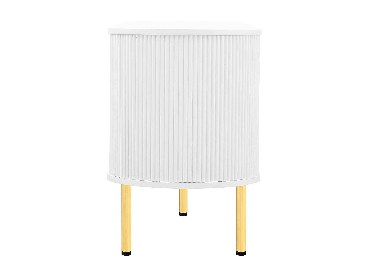 Tv-meubel 170 x 35 x 55 cm met 4 glazen deuren - Wit en goud