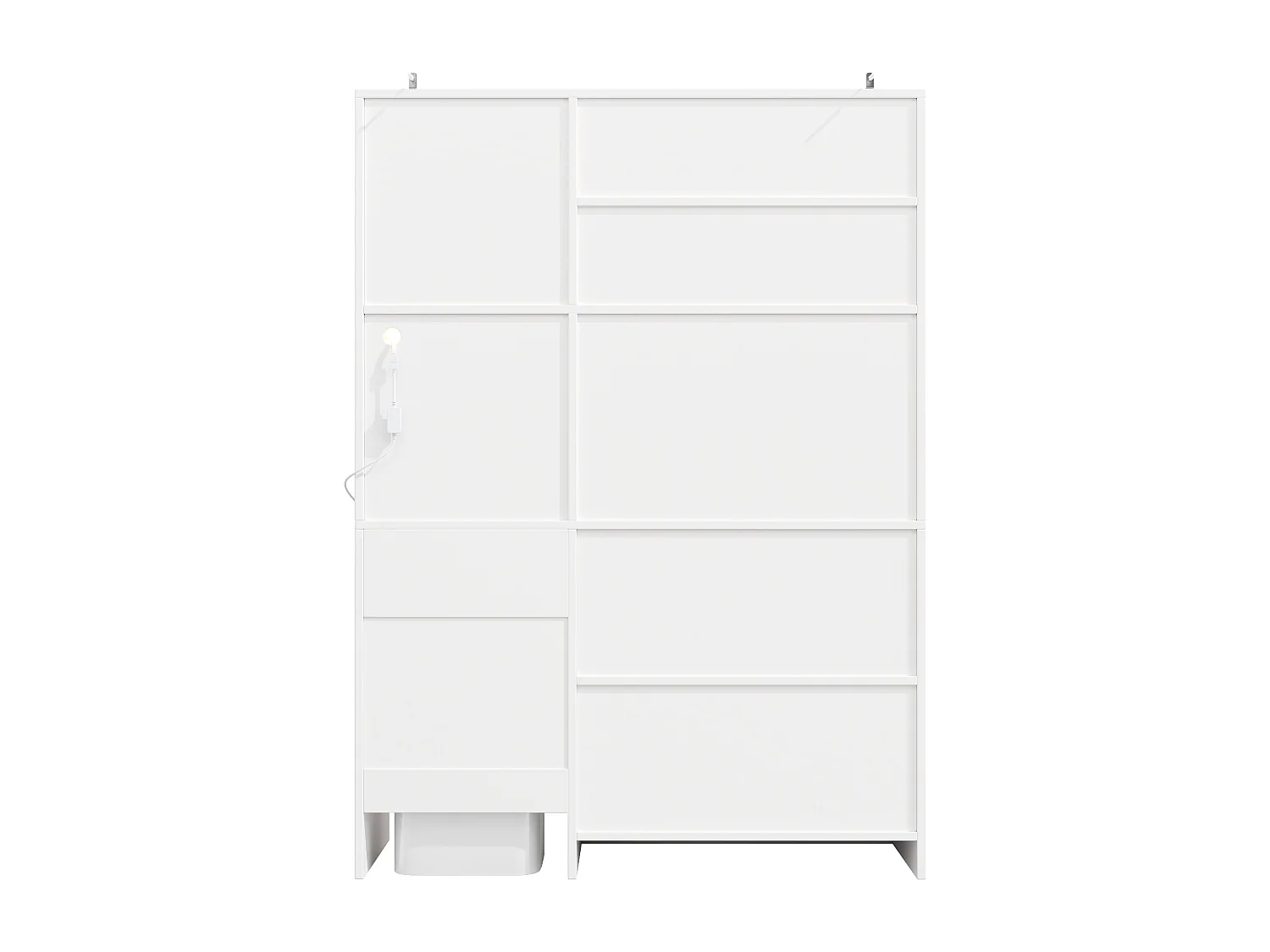 Buffet de cuisine 130 x 45 x 180 cm avec portes, tiroir et éclairage LED, blanc