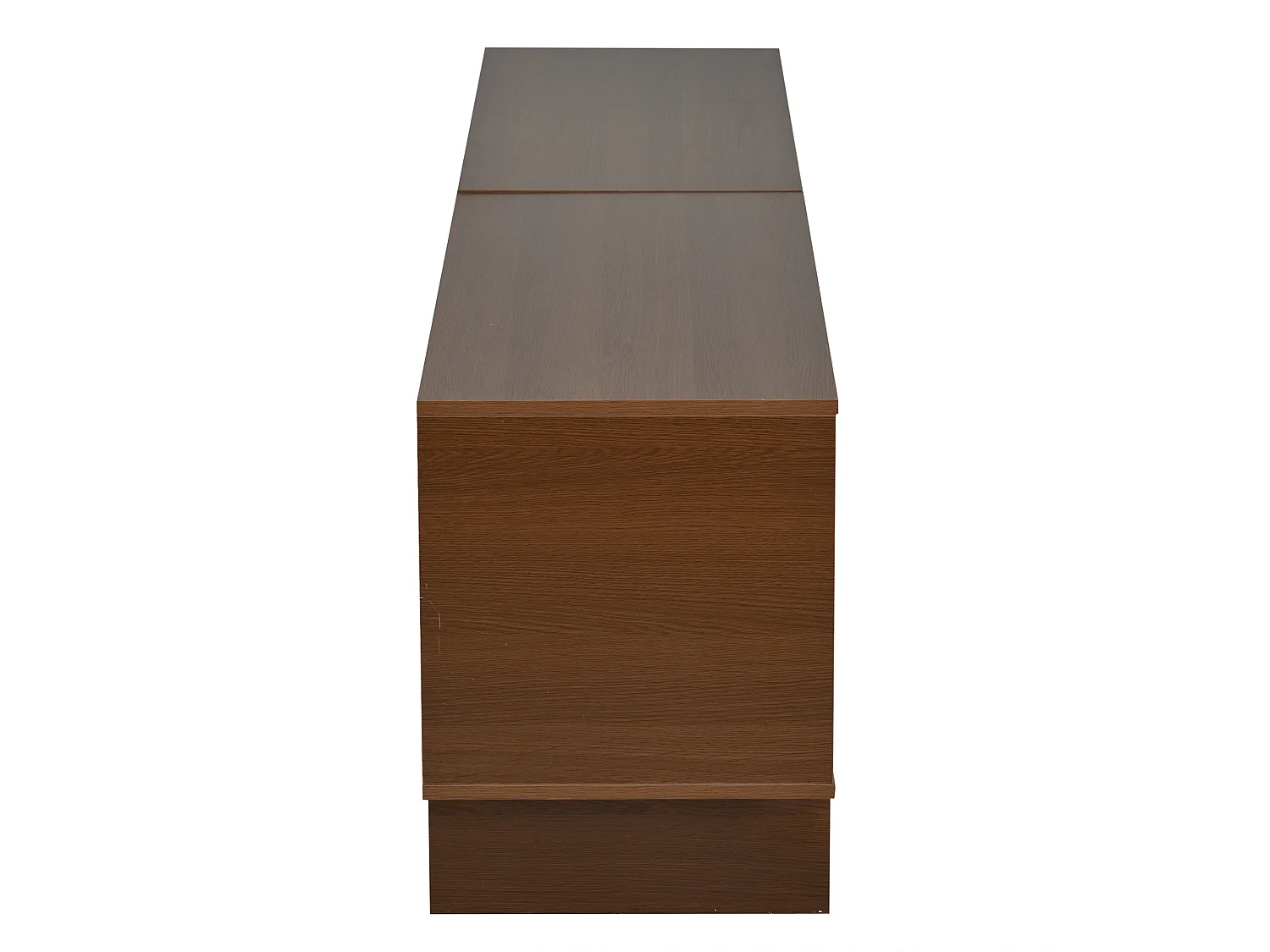 TV-meubel 180 x 40 x 56 cm met 4 lades en 2 deuren - Golvend design - Donker walnootkleur