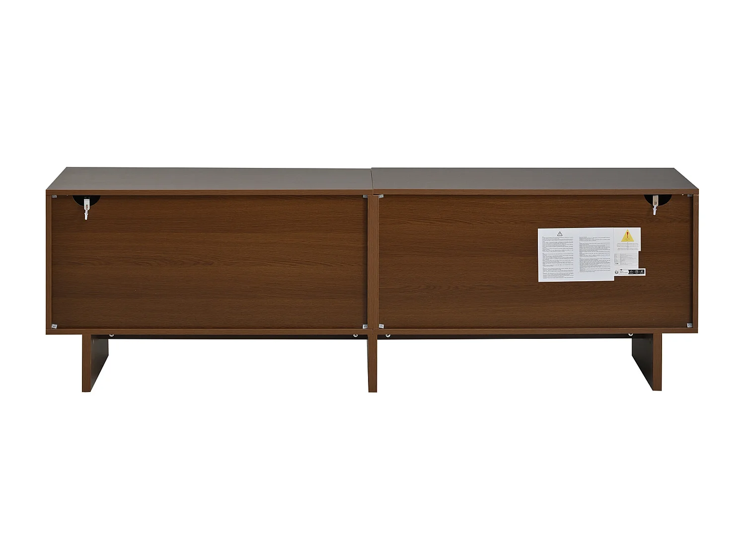 TV-meubel 180 x 40 x 56 cm met 4 lades en 2 deuren - Golvend design - Donker walnootkleur