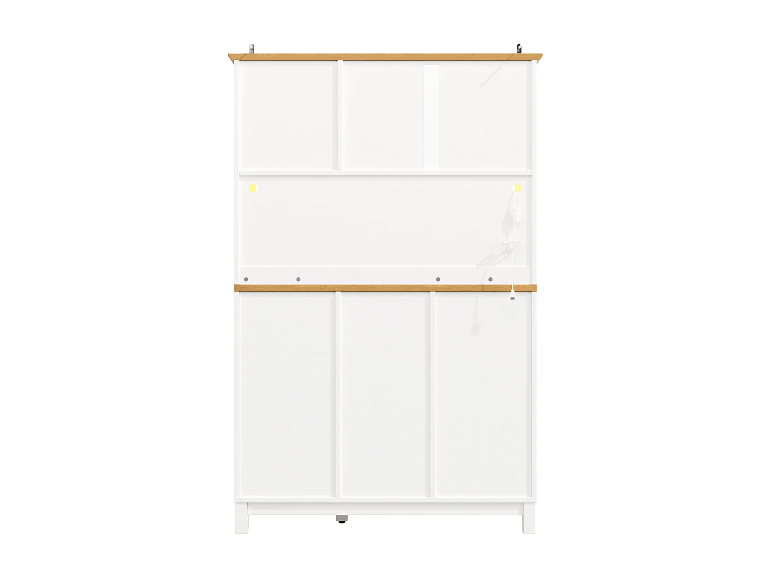 Buffet de cuisine 104 x 40 x 180 cm avec 4 portes, LED et 6 tiroirs - Blanc