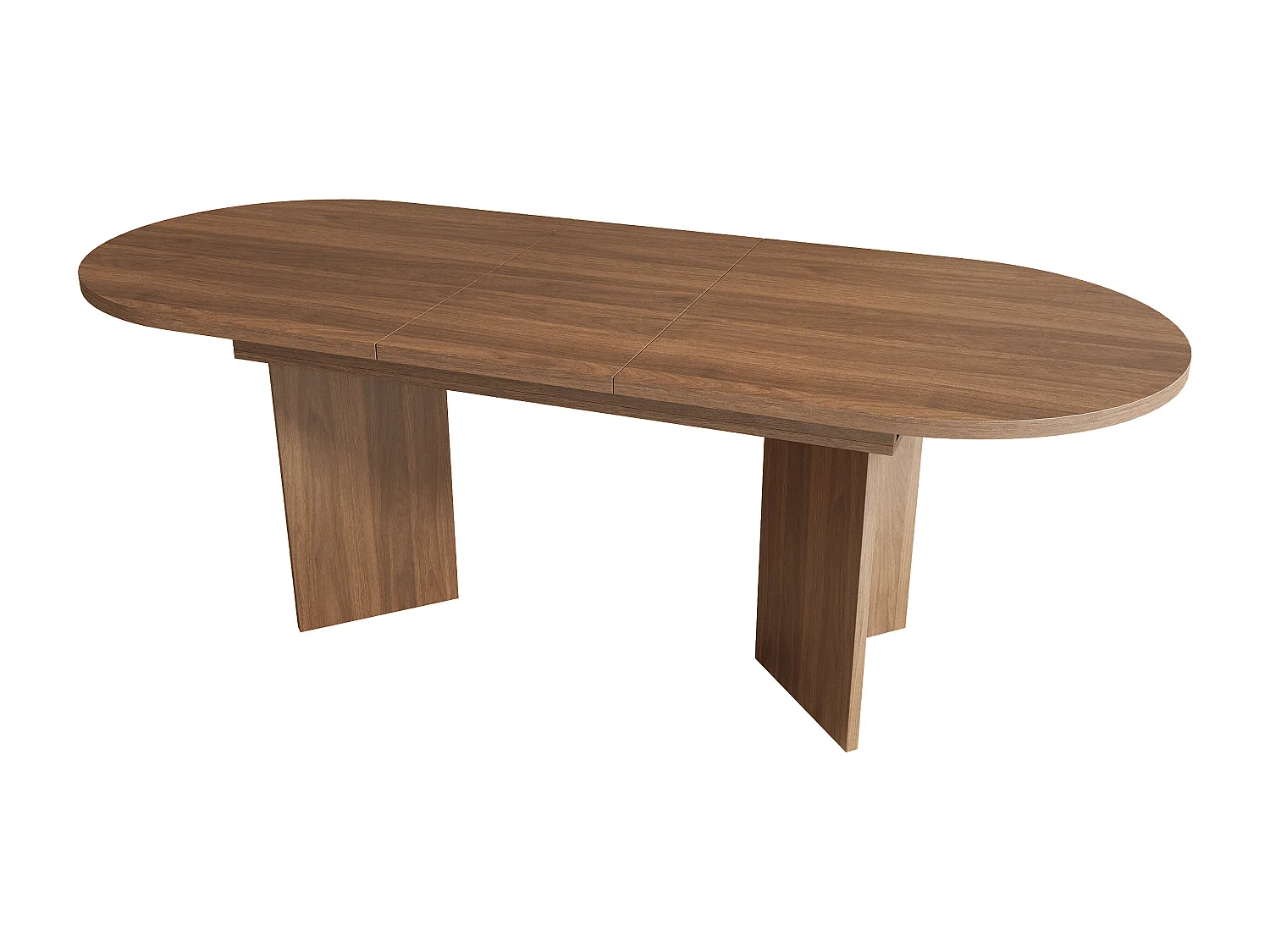 Table à manger extensible 120/160x80 cm en couleur noyer - Pour 4 à 6 personnes