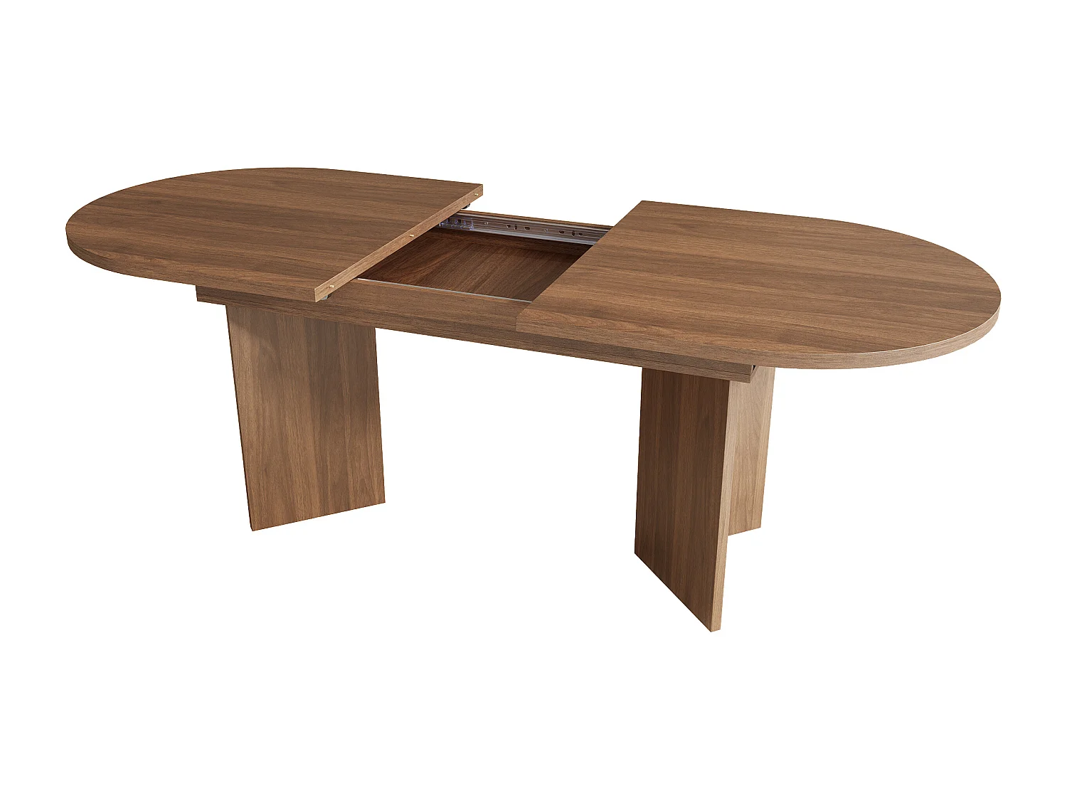 Table à manger extensible 120/160x80 cm en couleur noyer - Pour 4 à 6 personnes