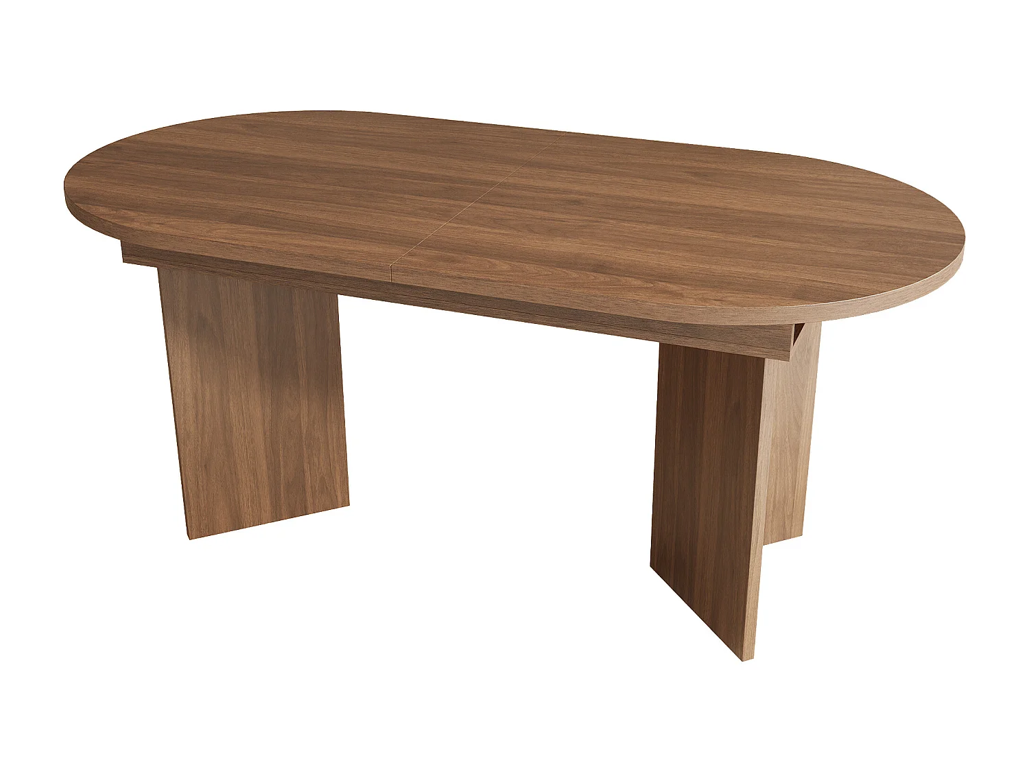 Table à manger extensible 120/160x80 cm en couleur noyer - Pour 4 à 6 personnes