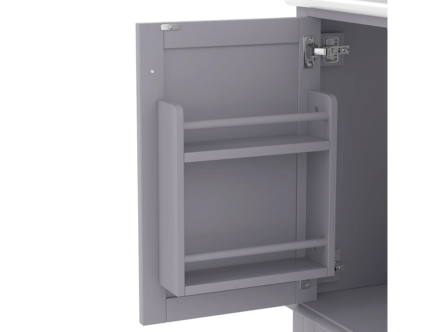 Meuble sous-lavabo avec 3 tiroirs et lavabo céramique gris 76x46x83.5 cm