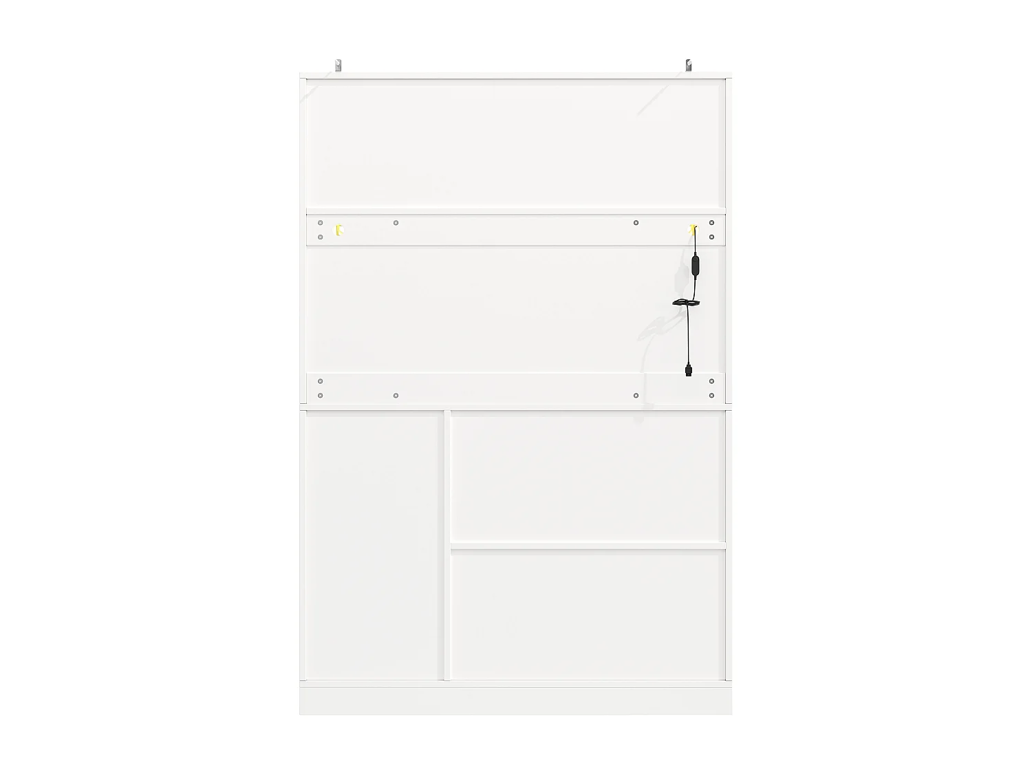 Buffet de cuisine 120 x 40 x 188 cm avec 4 portes, 3 tiroirs , LED et porte-gobelets - Blanc