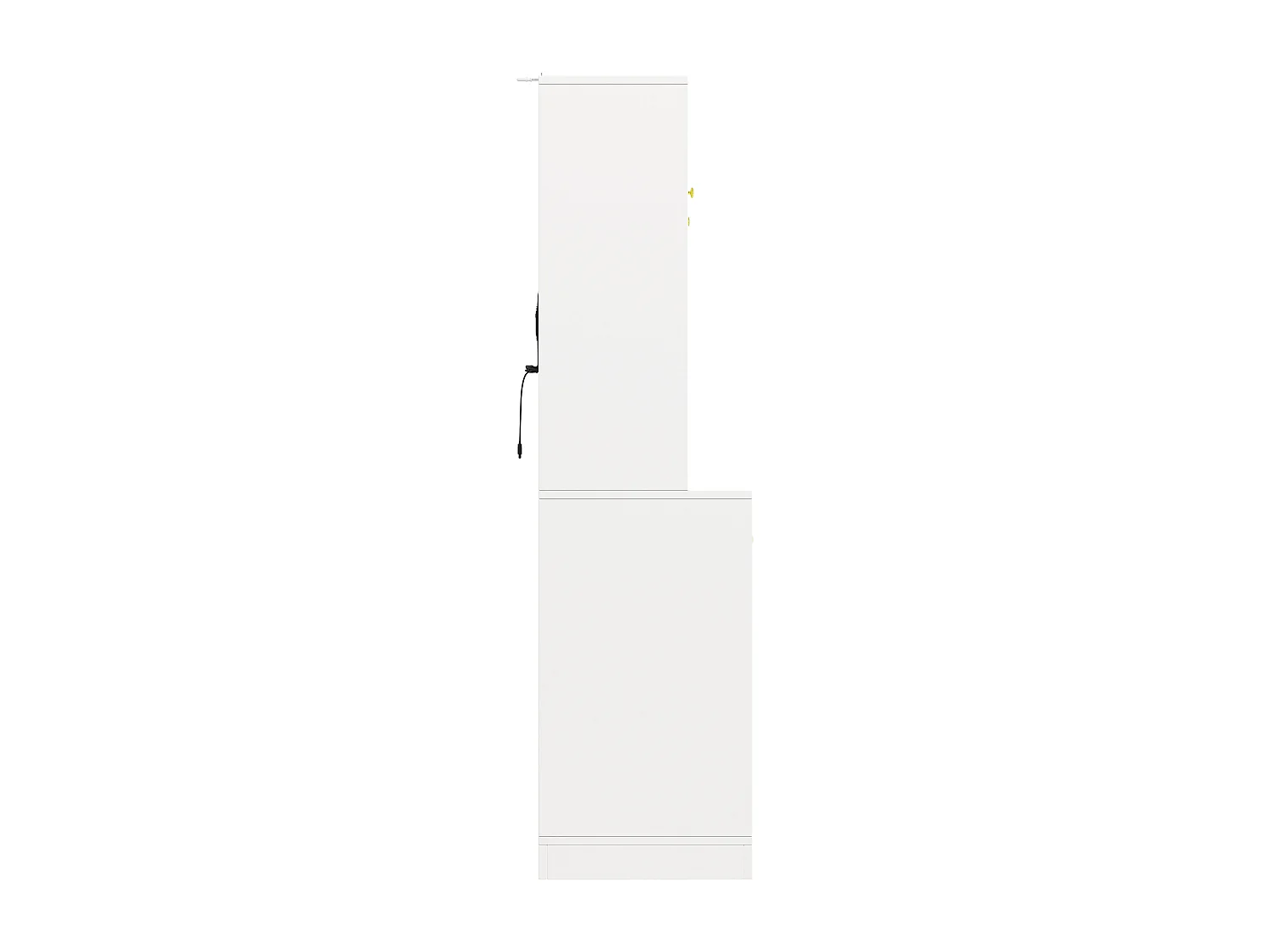 Buffet de cuisine 120 x 40 x 188 cm avec 4 portes, 3 tiroirs , LED et porte-gobelets - Blanc