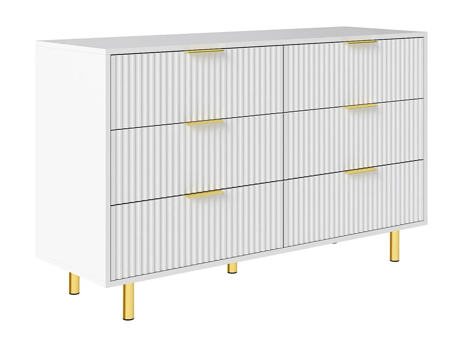 Set van 2 modulaire ladekasten met 9 laden in wit met gouden metalen poten.