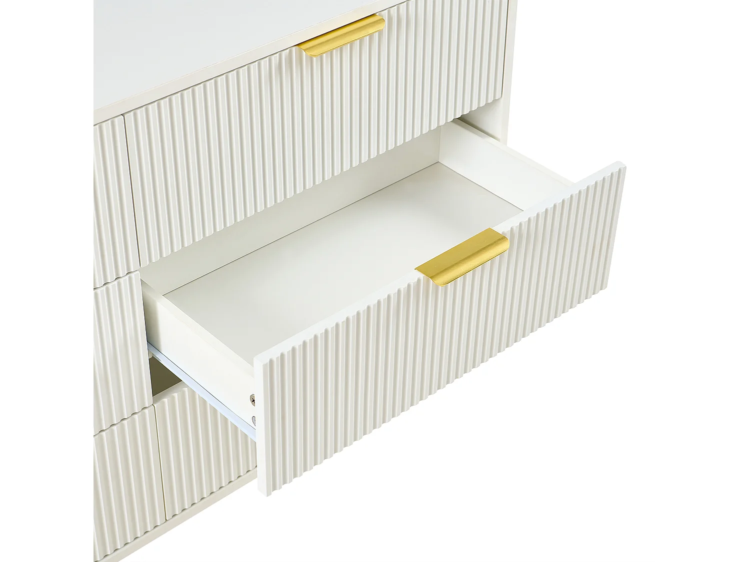 Set van 2 modulaire ladekasten met 9 laden in wit met gouden metalen poten.