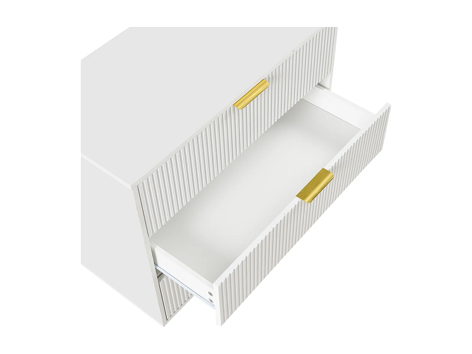 Commode met 3 lades, wit en goud, 80x40x72 cm