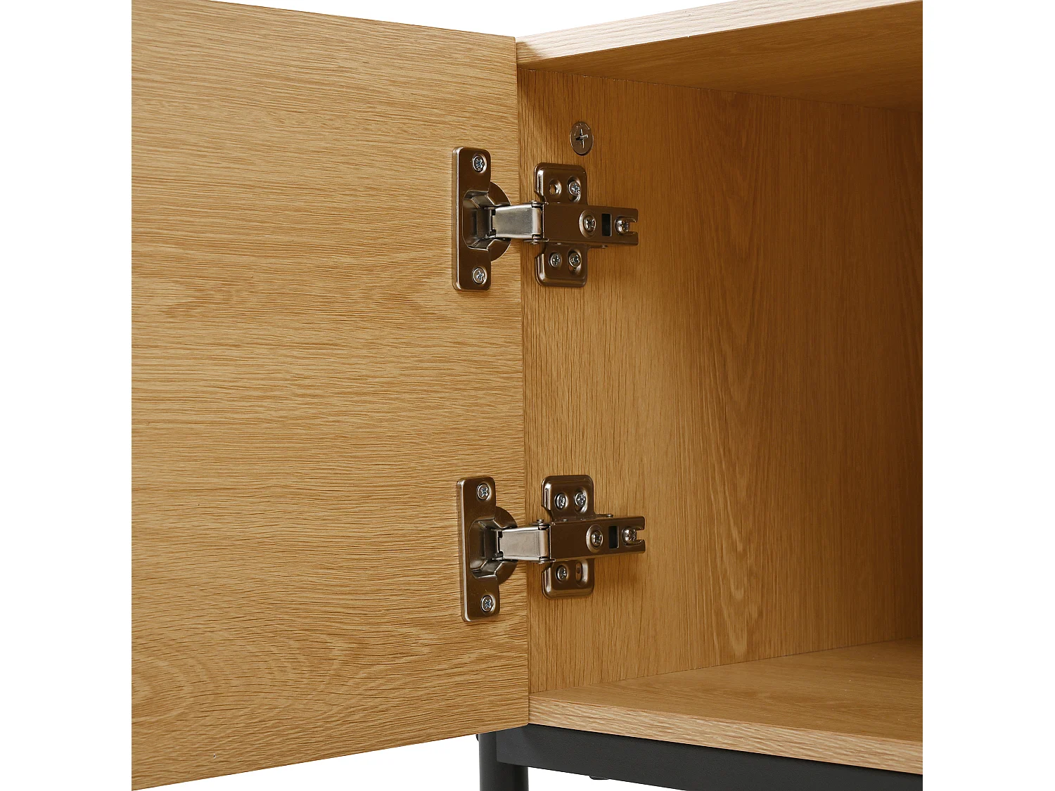 TV-meubel met 4 deuren, geometrisch design - Hout en zwart