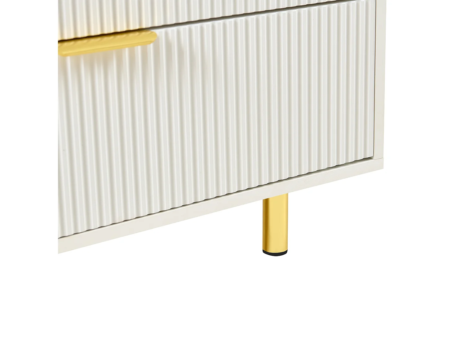 Commode met 6 lades, wit en goud, 120x40x72 cm