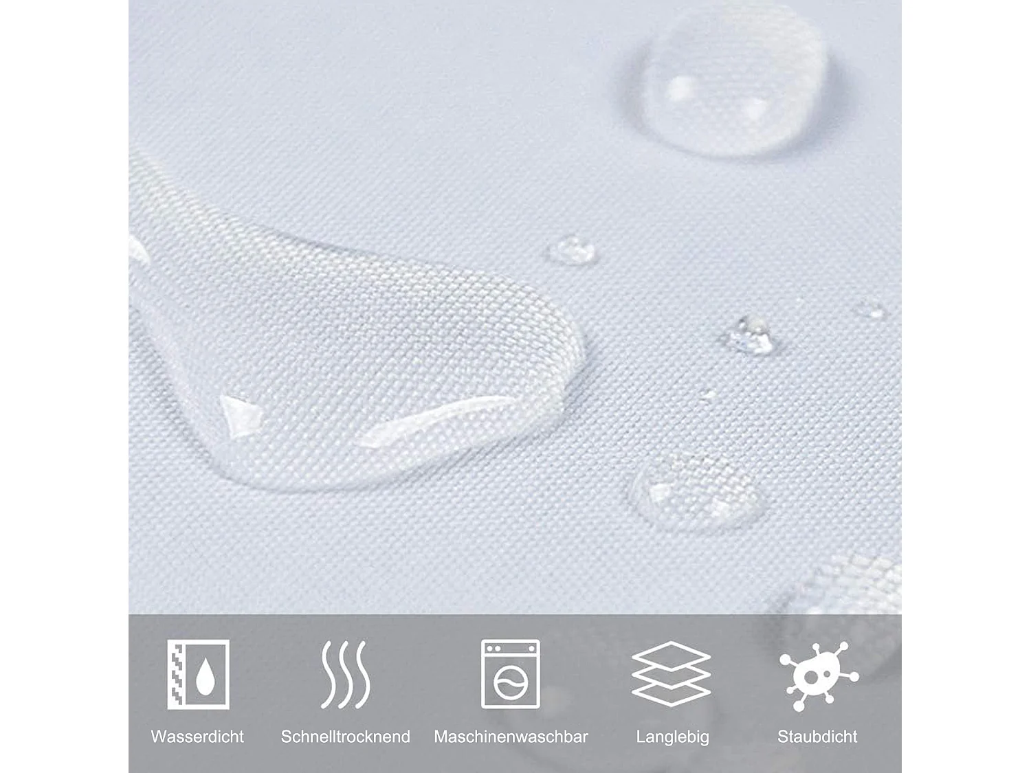 Rideau de douche blanc pour salle de bain, 240 x 200 cm, avec crochets