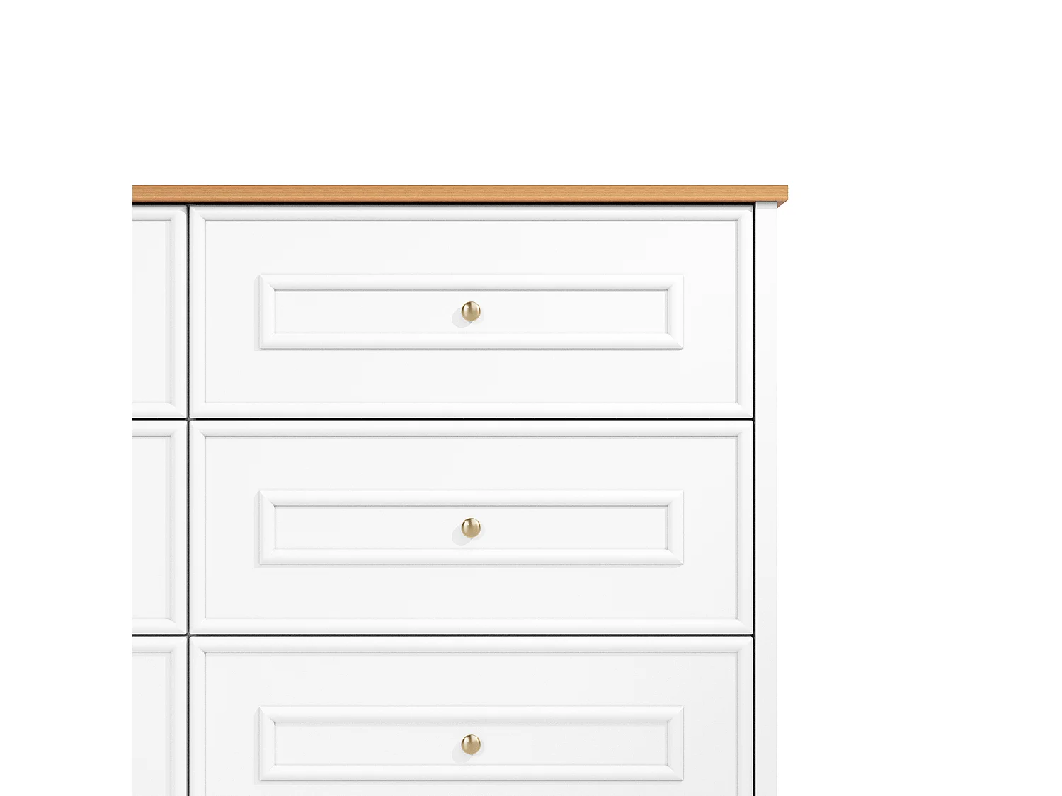 Commode avec 6 tiroirs 120 x 40 x 76 cm - Blanc et bois