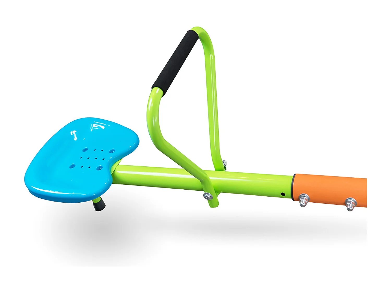 Balançoire 4 places en acier pivotante avec siège en plastique robuste - Vert