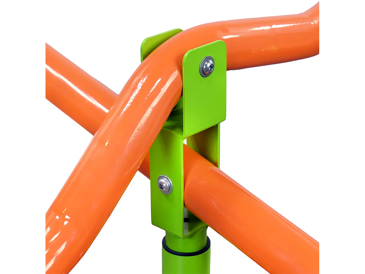 Balançoire 4 places en acier pivotante avec siège en plastique robuste - Vert