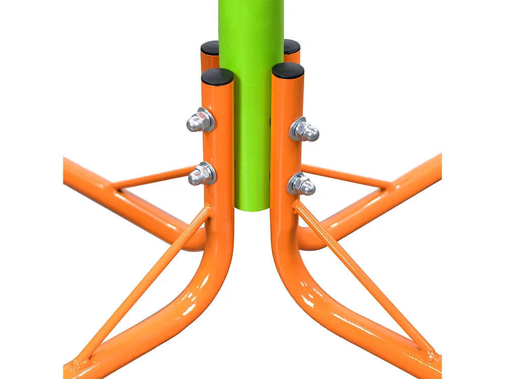 Balançoire 4 places en acier pivotante avec siège en plastique robuste - Vert