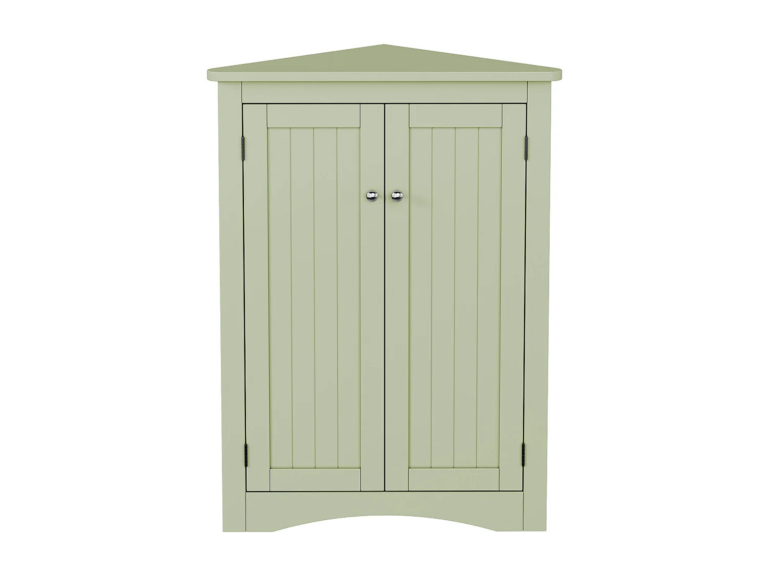 Meuble d'angle triangulaire vert pour salle de bain - Avec 3 étagères