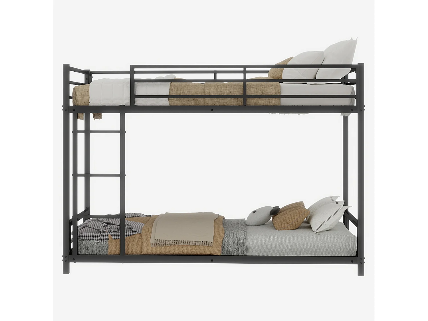 Lit superposé enfant 90x190 cm en métal - Noir