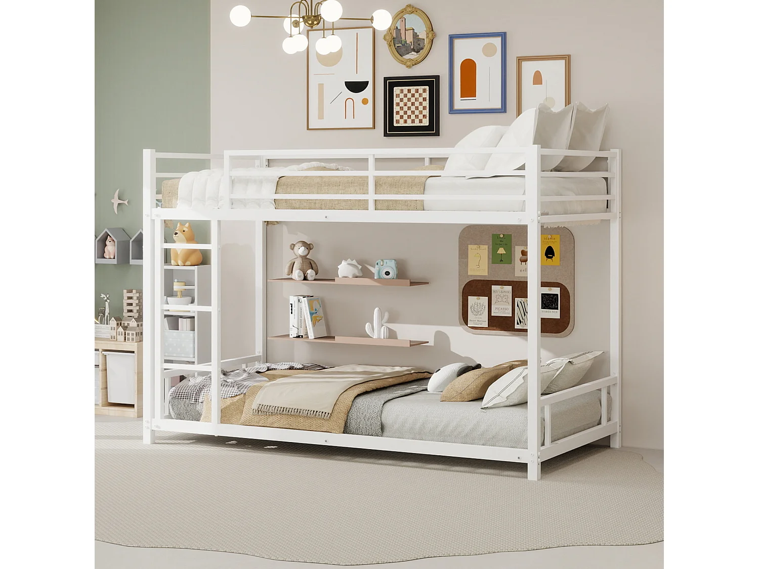 Kinderstapelbed 90x190 cm van metaal - Wit