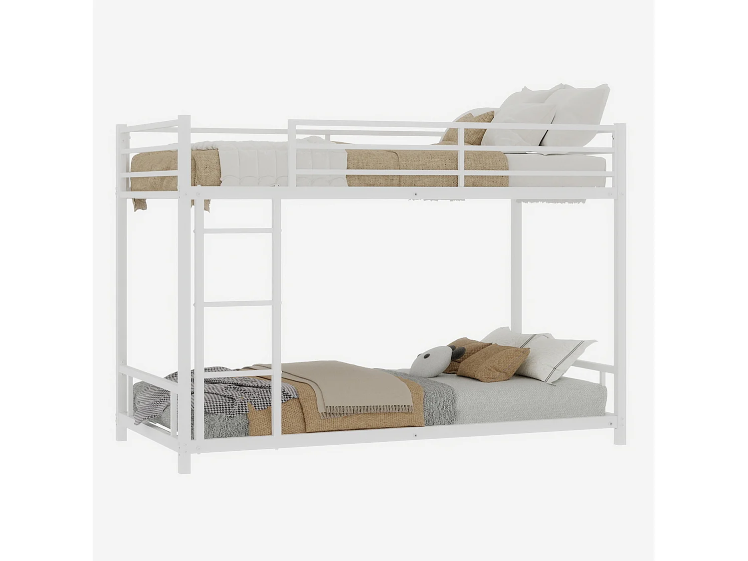 Kinderstapelbed 90x190 cm van metaal - Wit