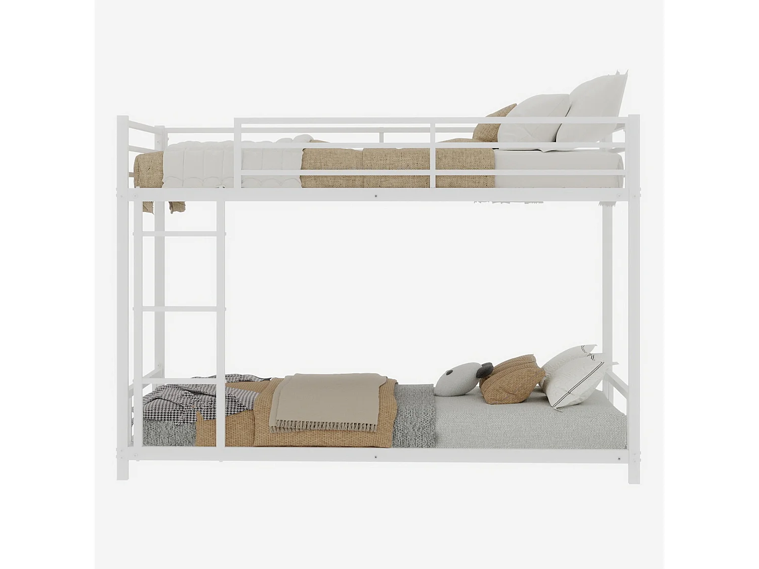 Kinderstapelbed 90x190 cm van metaal - Wit