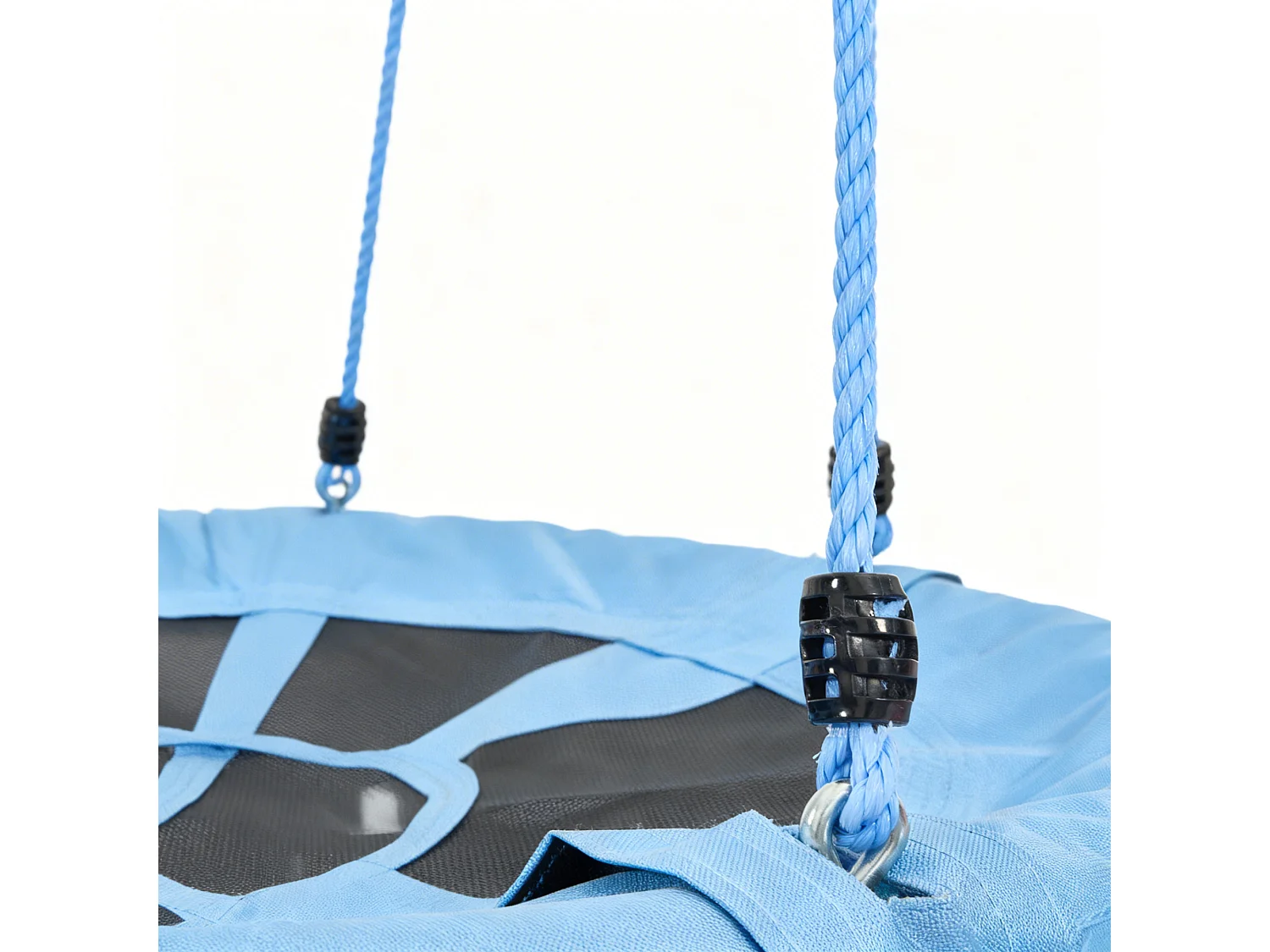 Portique balançoire en métal enfant 2 en 1 - 2 Balançoire + toboggan - Rose et bleu clair