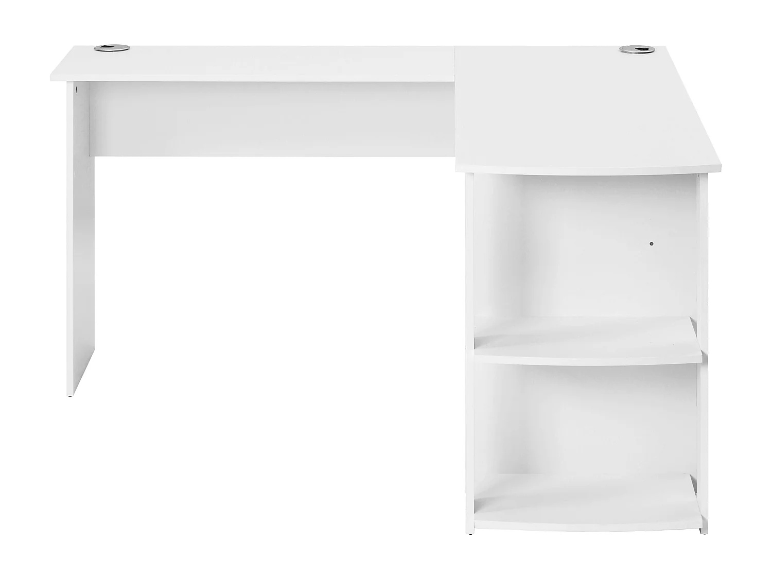 Wit hoekbureau 140x140 cm met 2 opbergplanken