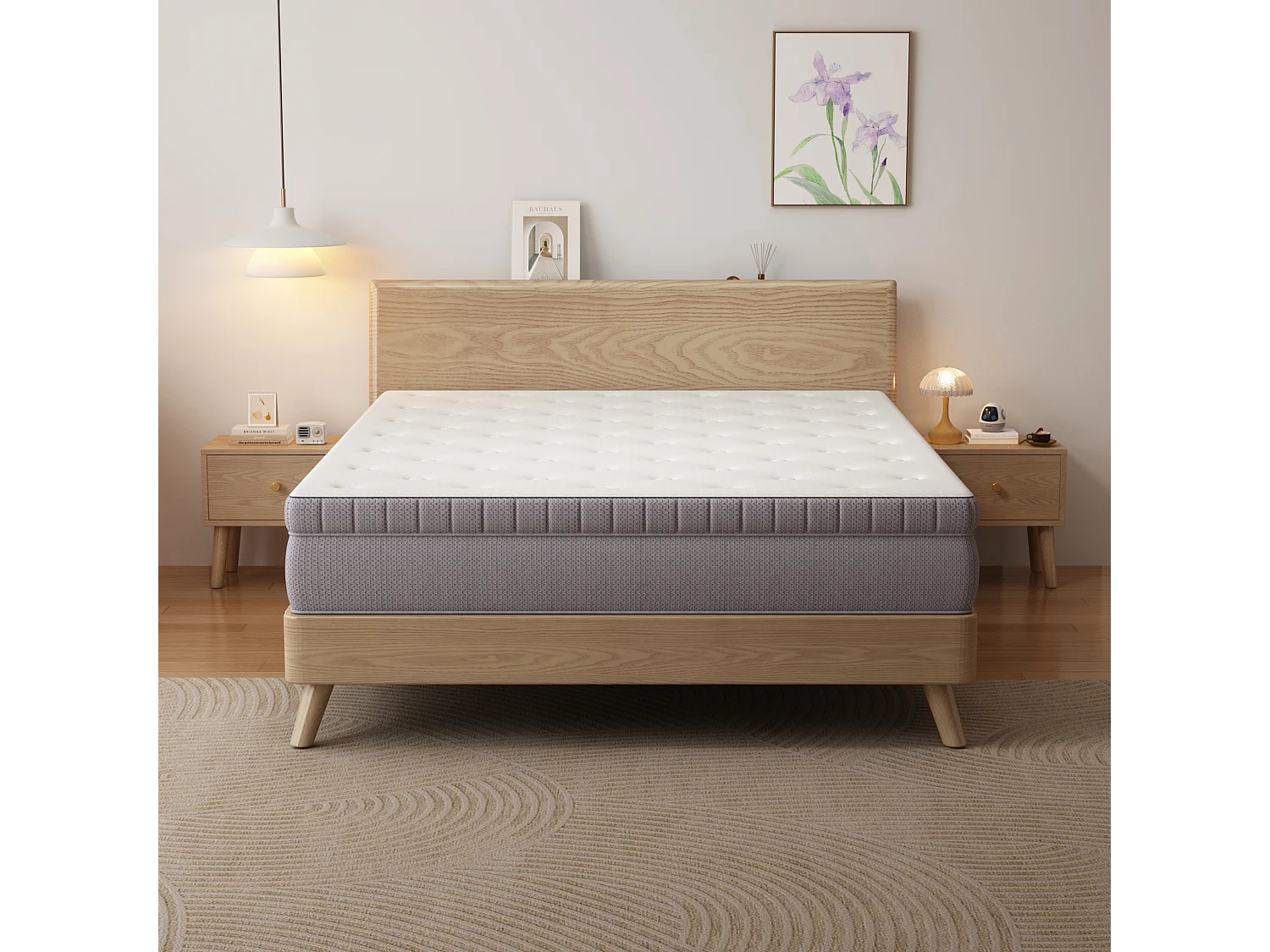 Matelas 90x200 cm H 25 cm avec ressorts ensachés 7 zones