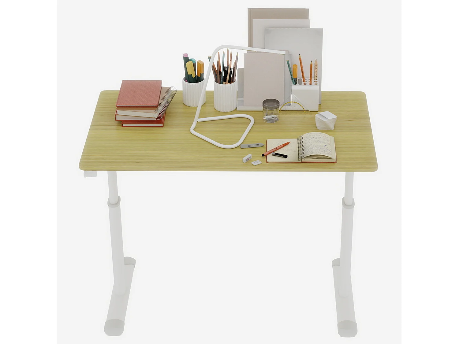 Escritorio regulable en altura 60-90cm - Tablero color madera 100x60cm