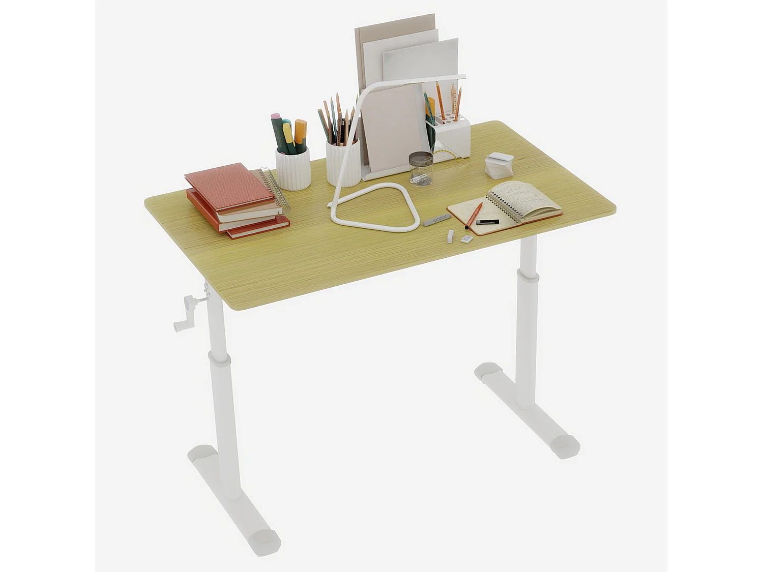 Escritorio regulable en altura 60-90cm - Tablero color madera 100x60cm