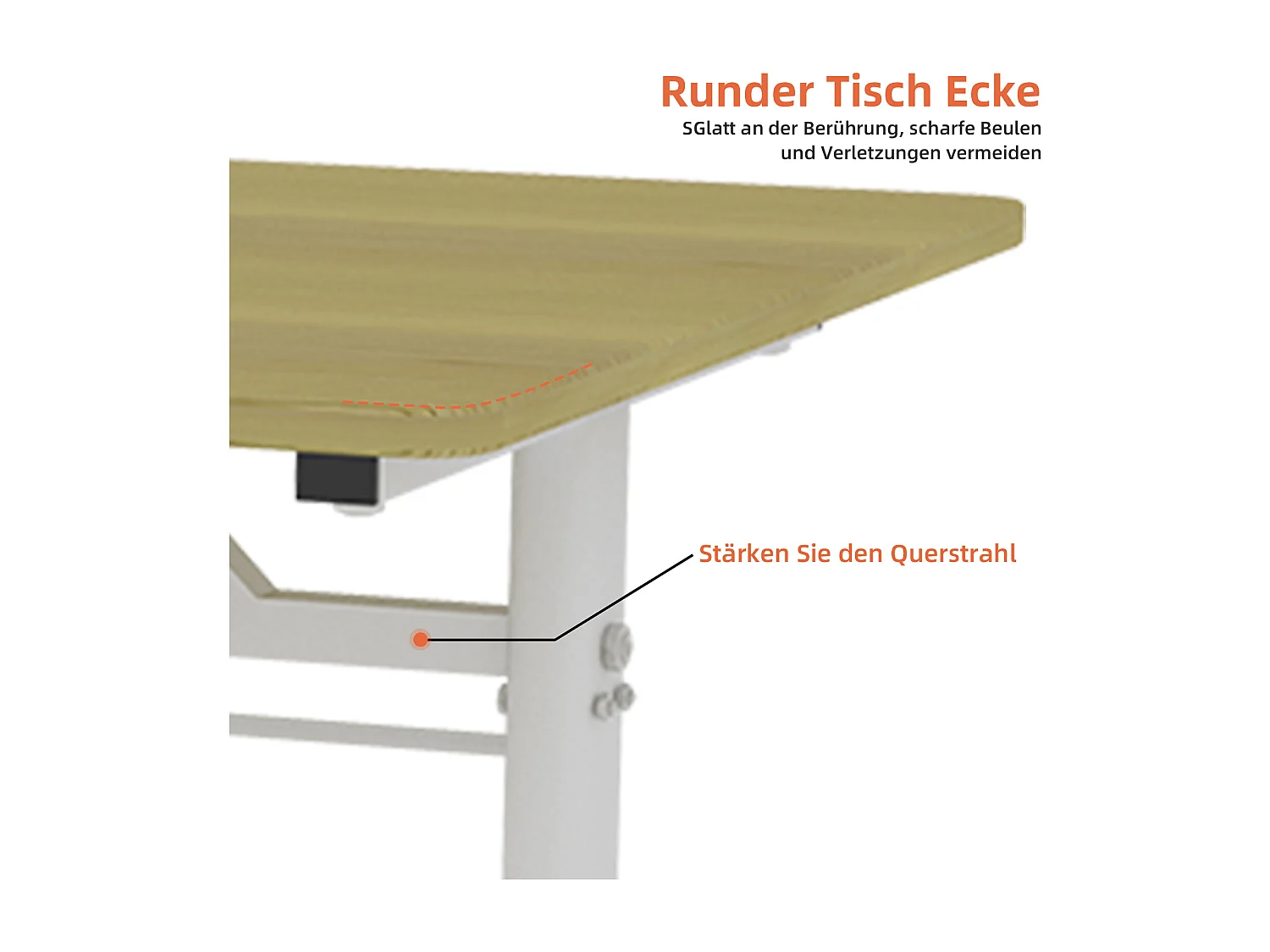 Escritorio regulable en altura 60-90cm - Tablero color madera 100x60cm