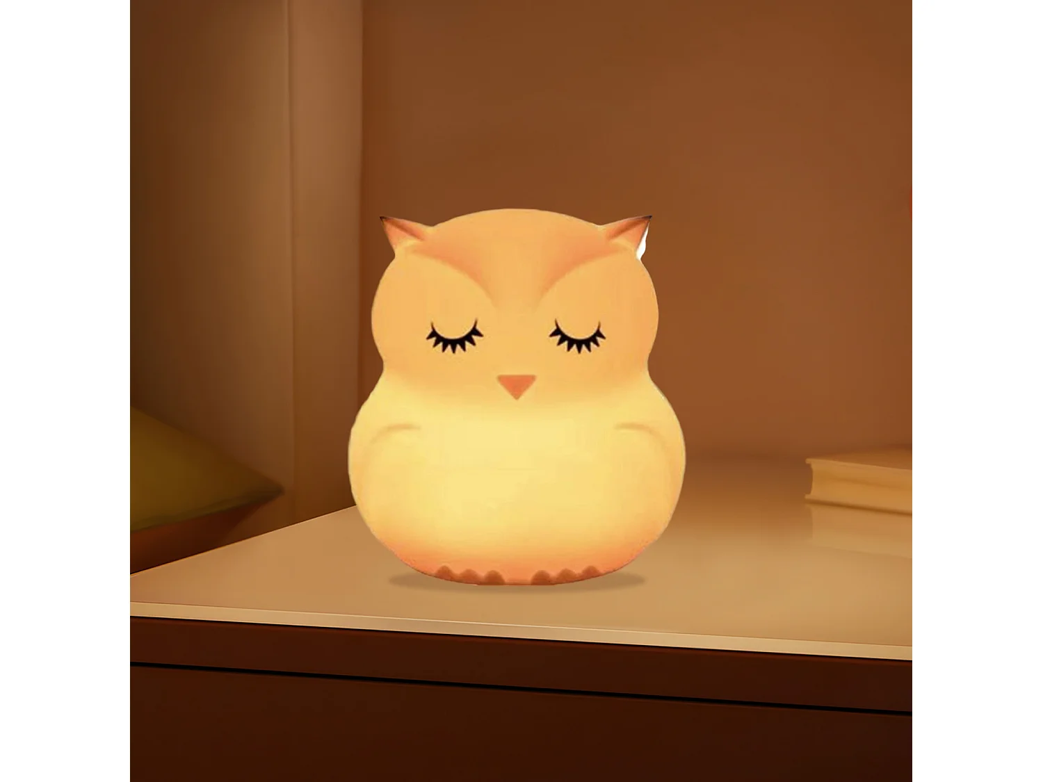 Veilleuse hibou blanche pour enfants avec 9 couleurs