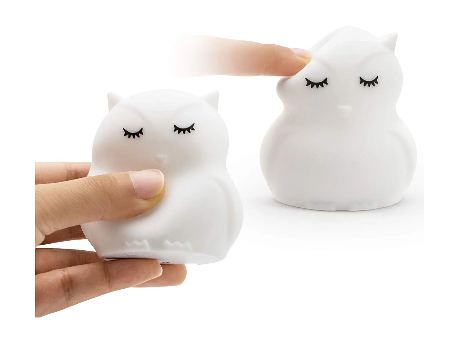 Veilleuse hibou blanche pour enfants avec 9 couleurs