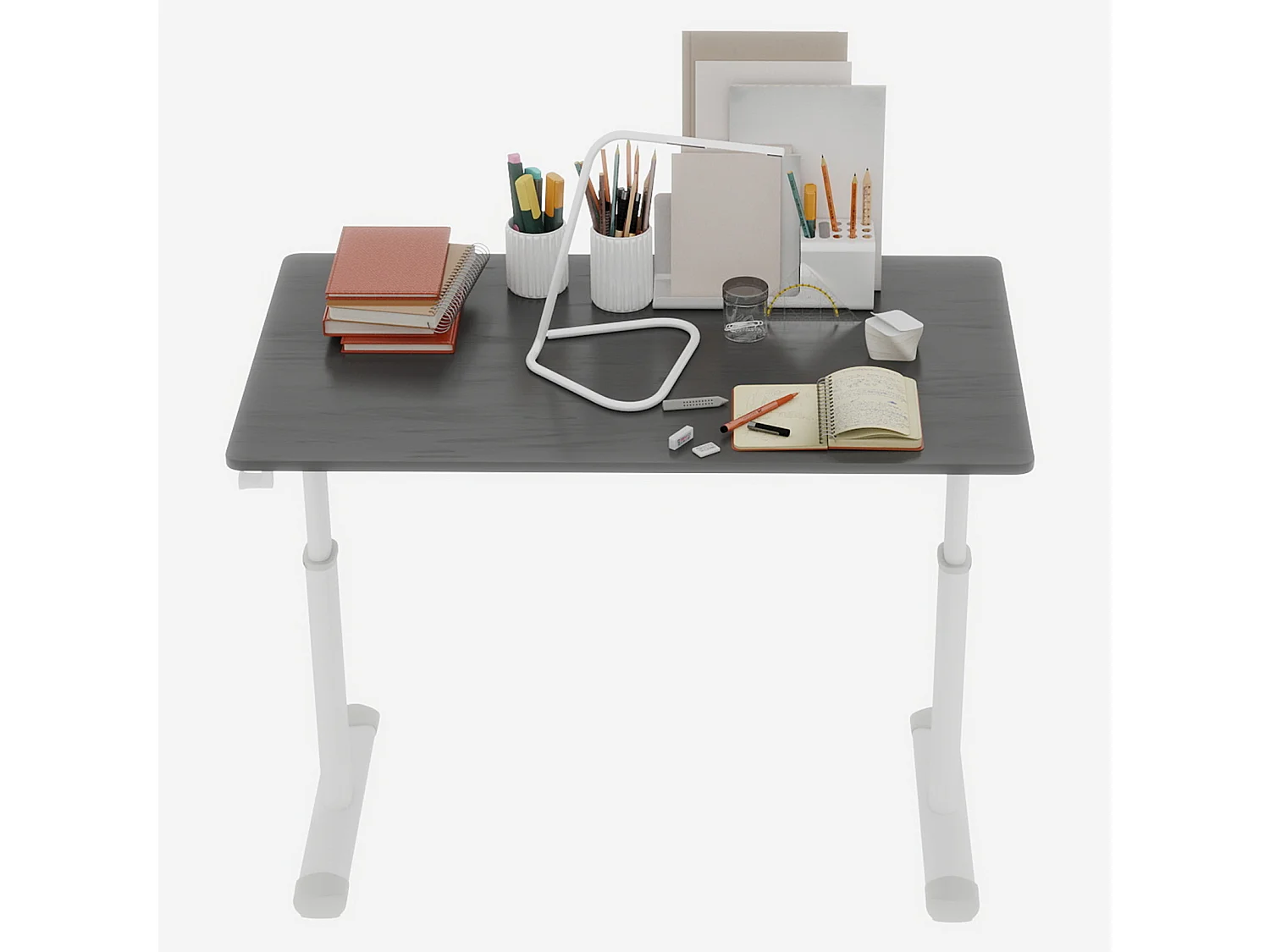 In hoogte verstelbaar bureau 60-90 cm - Grijs blad 100x60 cm