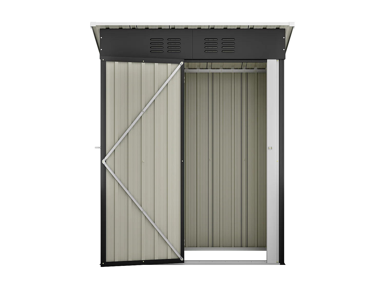 Casinha de jardim em metal preto com porta com fechadura - área de armazenamento de 1,27 m²