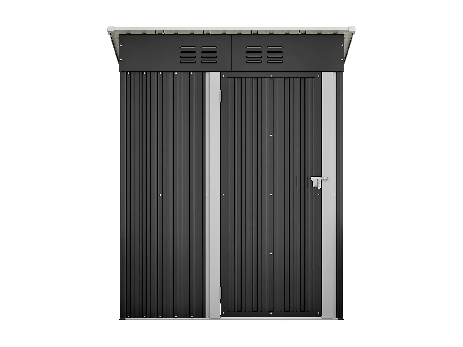 Casinha de jardim em metal preto com porta com fechadura - área de armazenamento de 1,27 m²