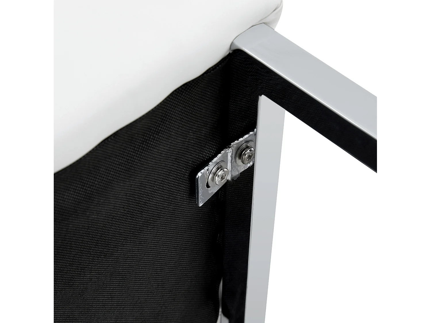 Set van 2 witte barkrukken van PU-leer met zilverkleurige metalen poten - Scandinavisch design