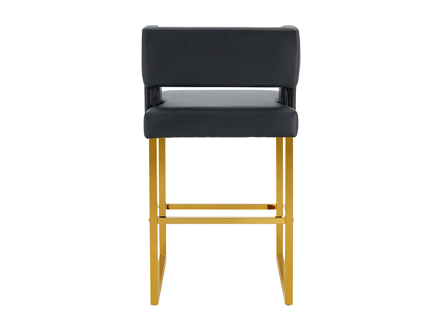 Lot de 2 tabourets de bar en PU noir avec pieds en métal doré - Design nordique