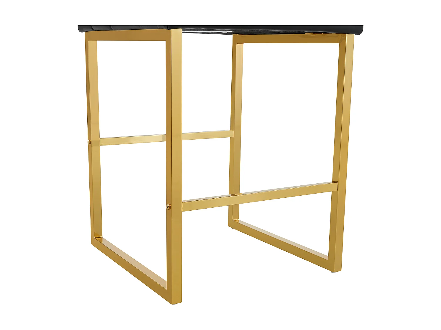 Lot de 2 tabourets de bar en PU noir avec pieds en métal doré - Design nordique