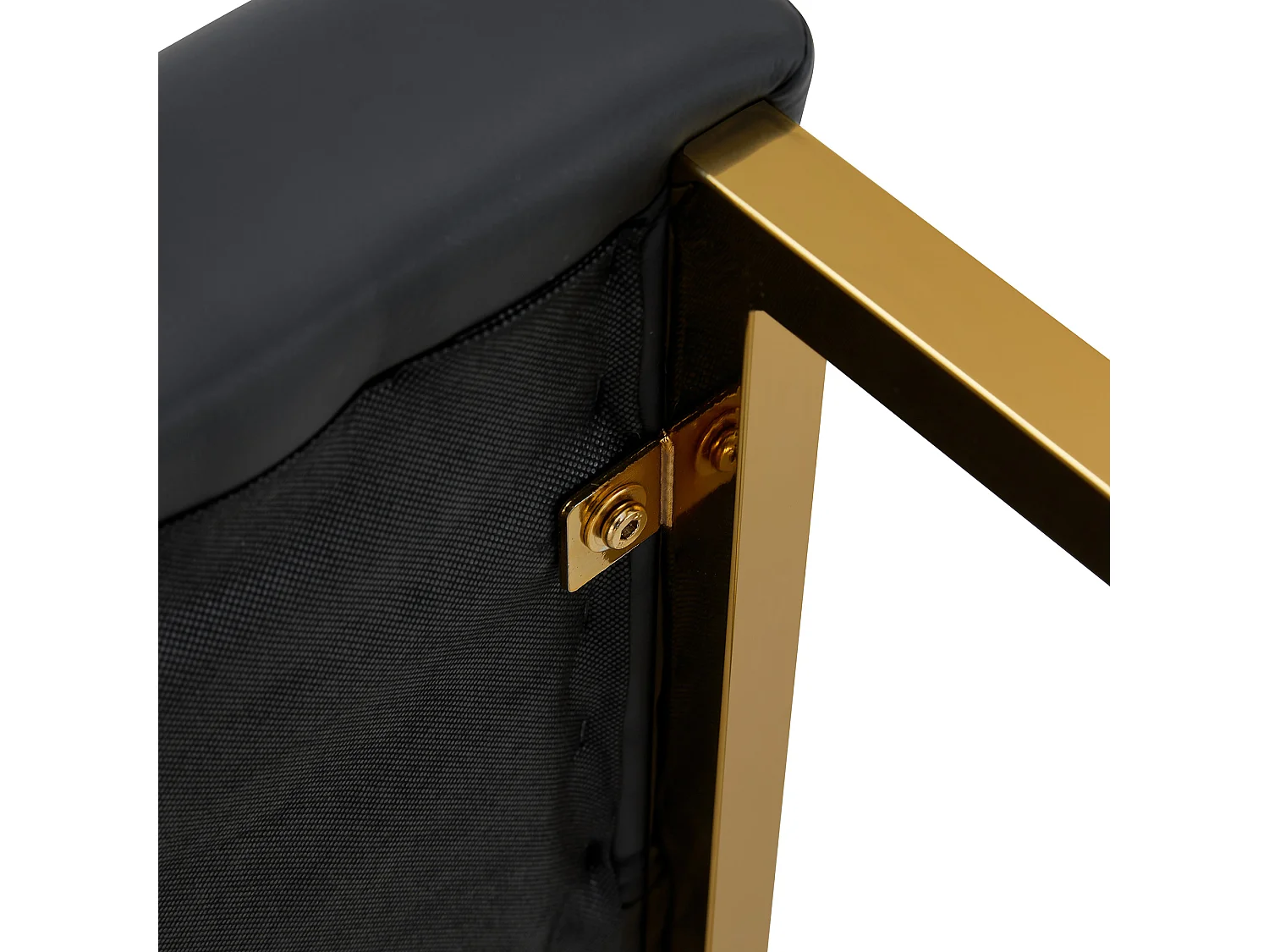 Lot de 2 tabourets de bar en PU noir avec pieds en métal doré - Design nordique