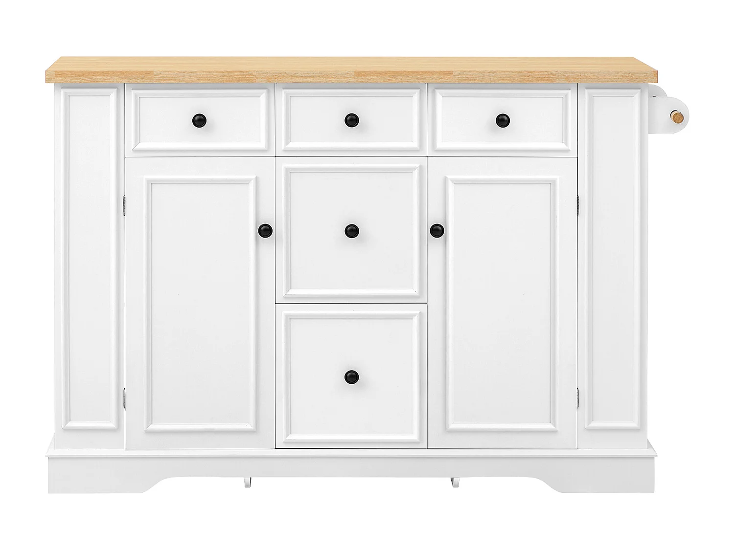 Keukeneiland met 5 lades, verstelbare planken en USB-poorten - Wit