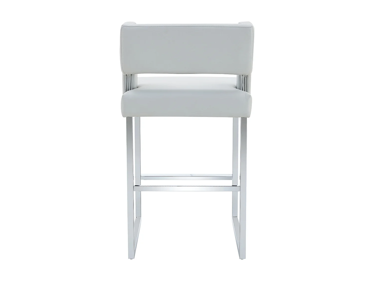 Lot de 2 tabourets de bar en PU gris avec pieds en métal argenté - Design nordique