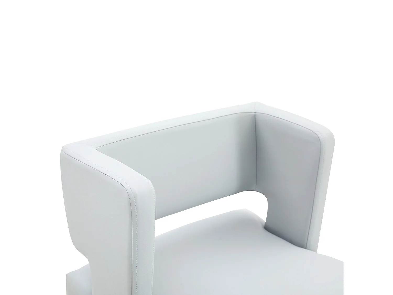 Lot de 2 tabourets de bar en PU gris avec pieds en métal argenté - Design nordique