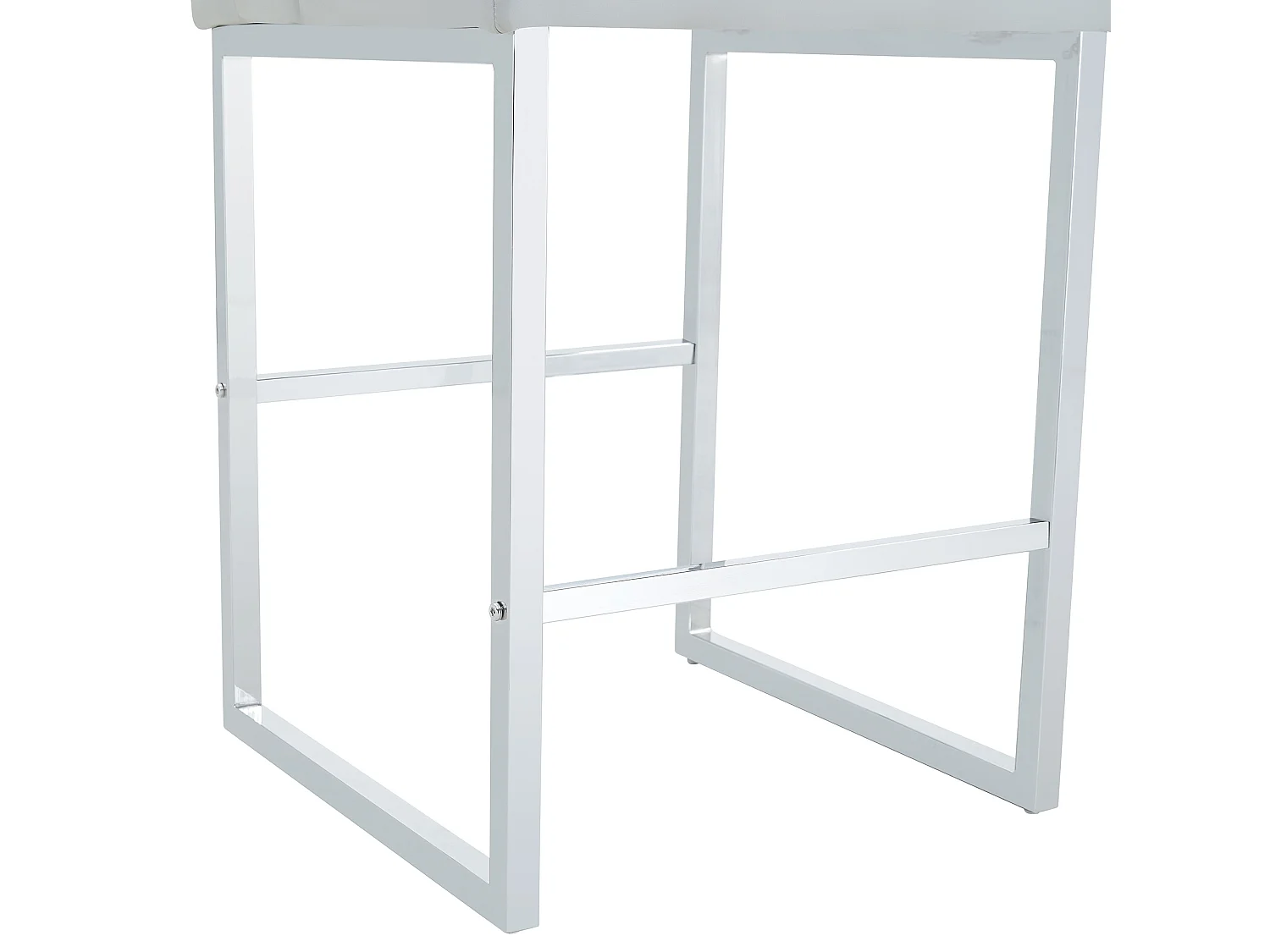 Lot de 2 tabourets de bar en PU gris avec pieds en métal argenté - Design nordique