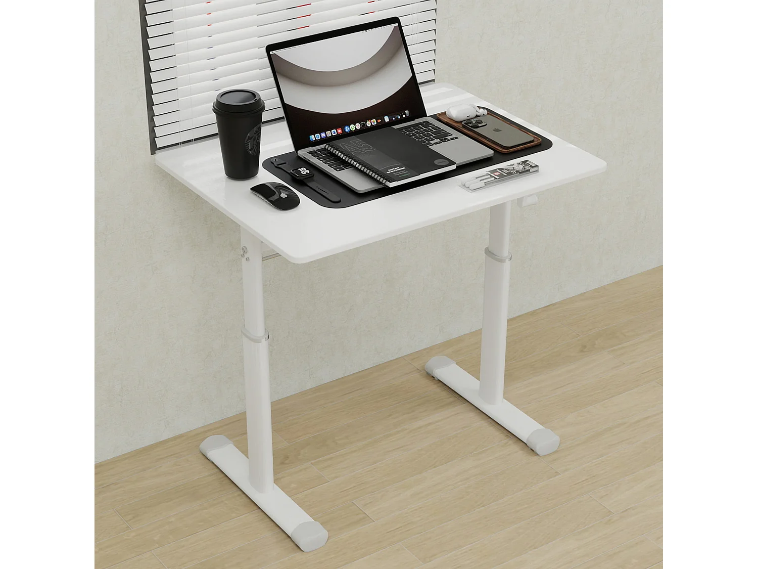 Bureau réglable en hauteur pour enfants et adultes - Blanc 80x60 cm